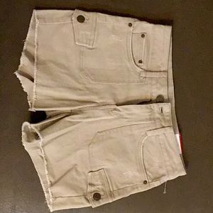 Time and Tru khaki colored denim shorts; size 4